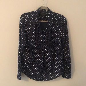 JCREW long sleeve button-up | Blue/Silver |Size 12
